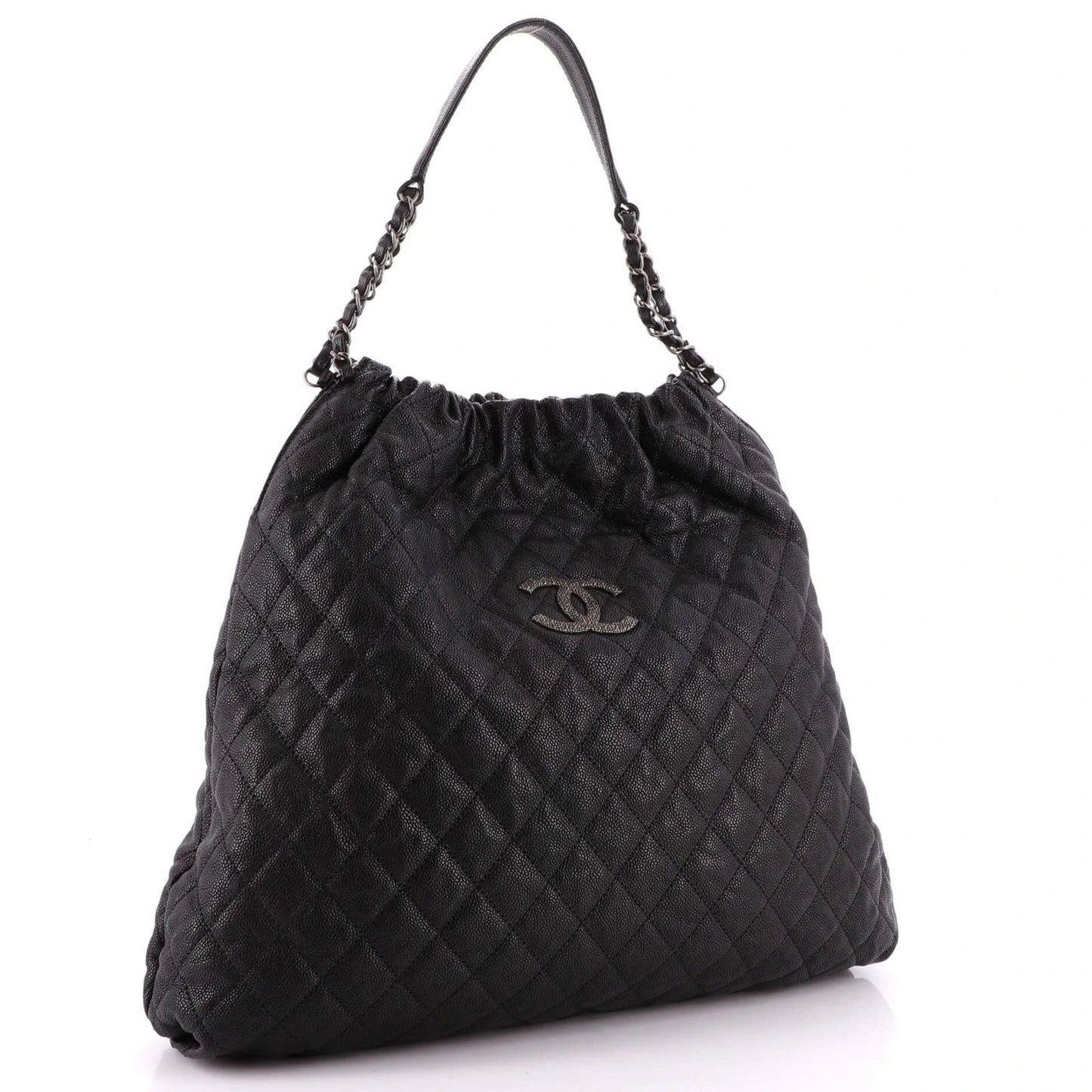 CHANEL CC CAVIAR QUILTED ELASTIC SHOULDER BAG