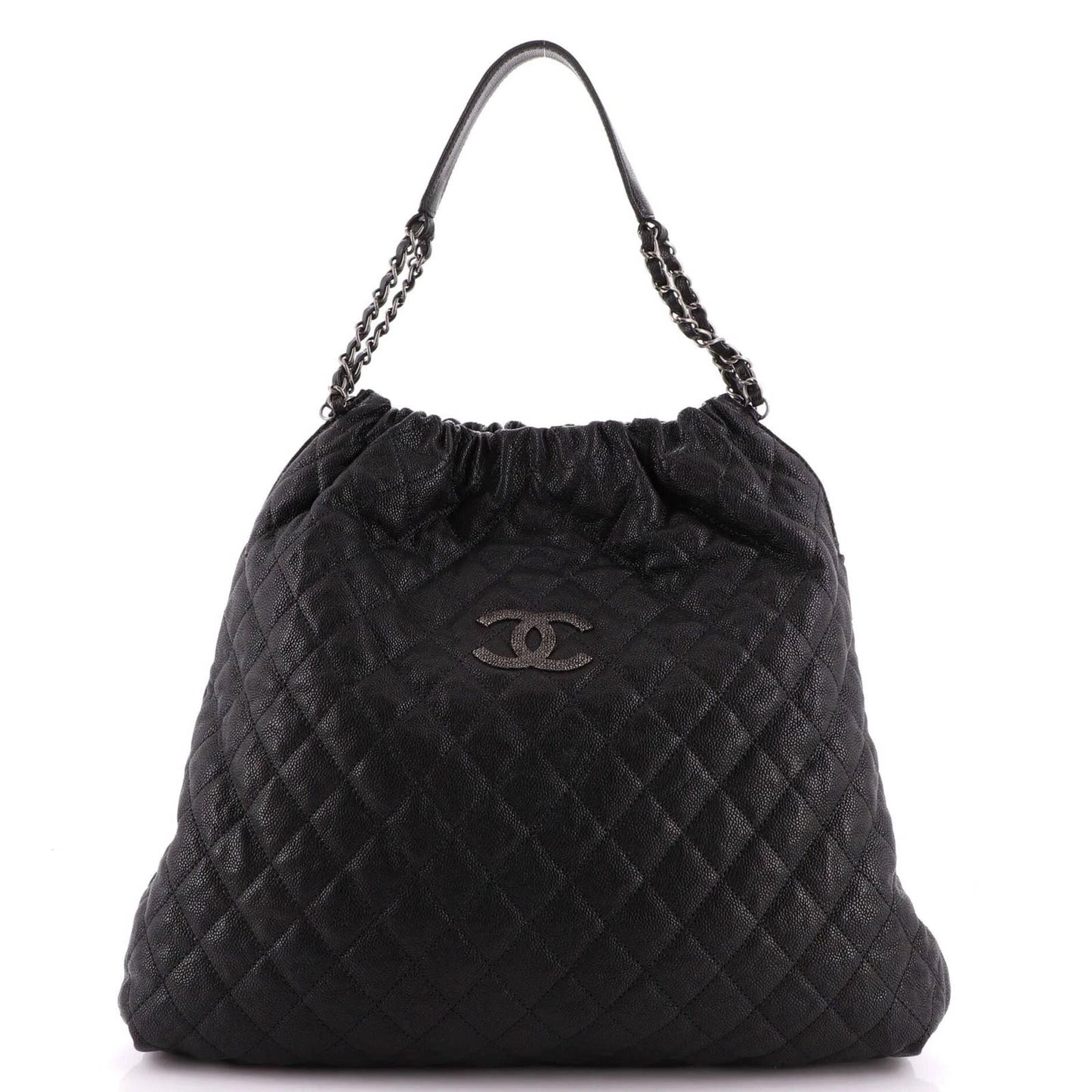 CHANEL CC CAVIAR QUILTED ELASTIC SHOULDER BAG