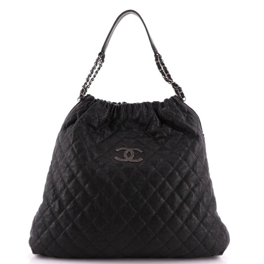 CHANEL CC CAVIAR QUILTED ELASTIC SHOULDER BAG