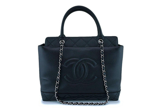 CHANEL CC SOFT CAVIAR LEATHER MEDIUM TOP HANDLE TOTE BAG