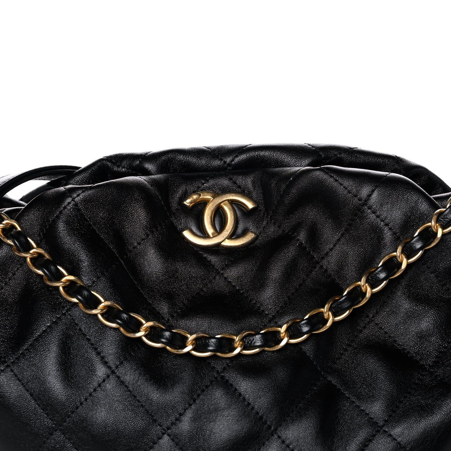 CHANEL QUILTED CALFSKIN DOUBLE CHAIN COCO SHELTER HOBO BAG