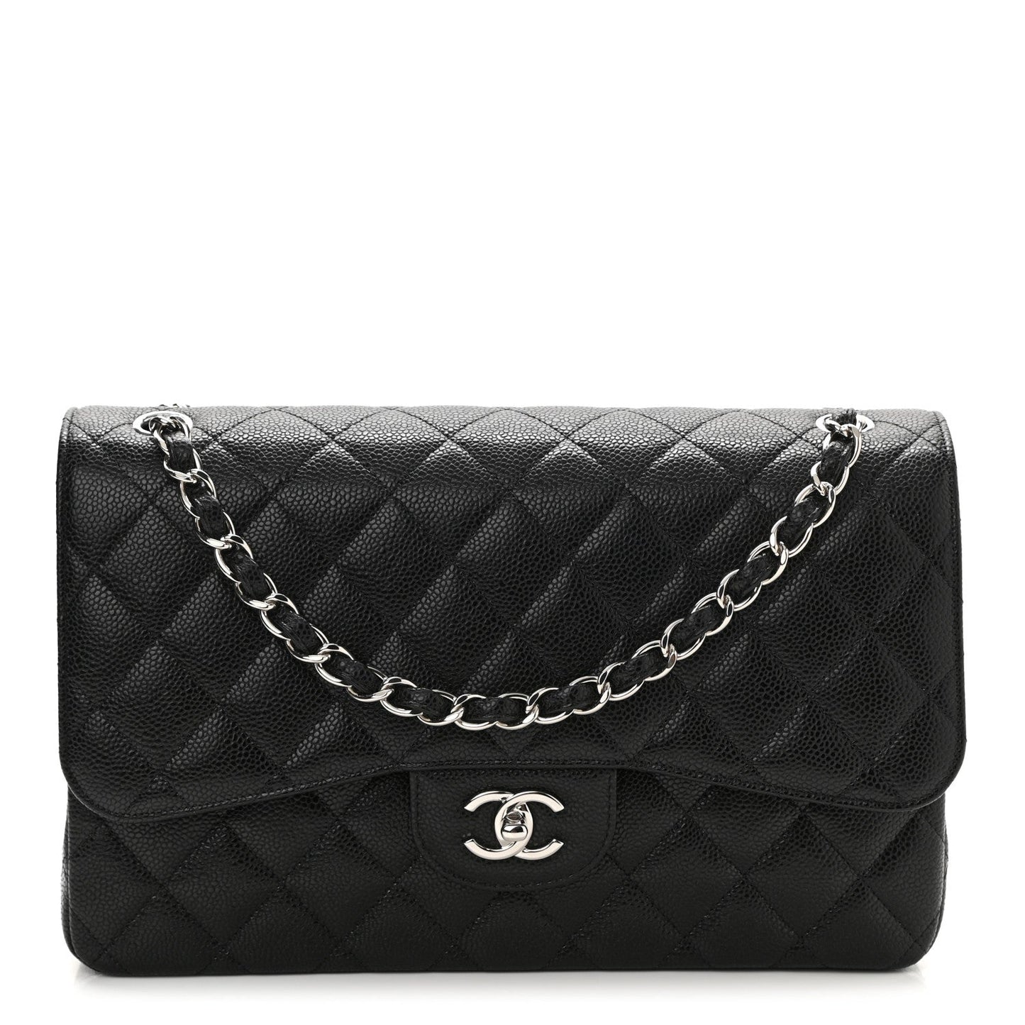 CHANEL CAVIAR QUILTED JUMBO DOUBLE FLAP-HS