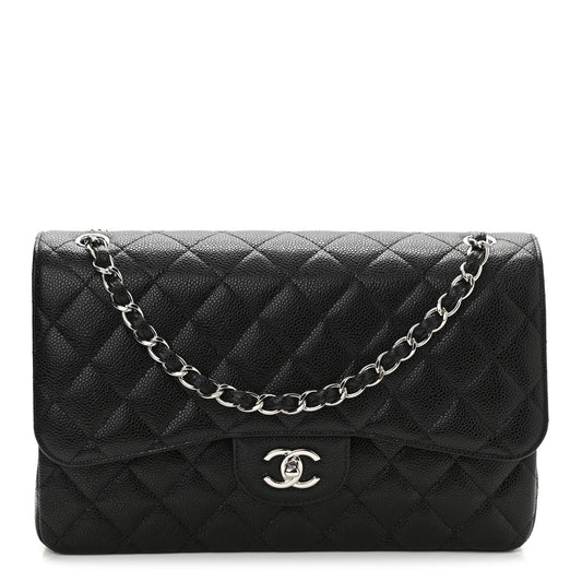 CHANEL CAVIAR QUILTED JUMBO DOUBLE FLAP-HS
