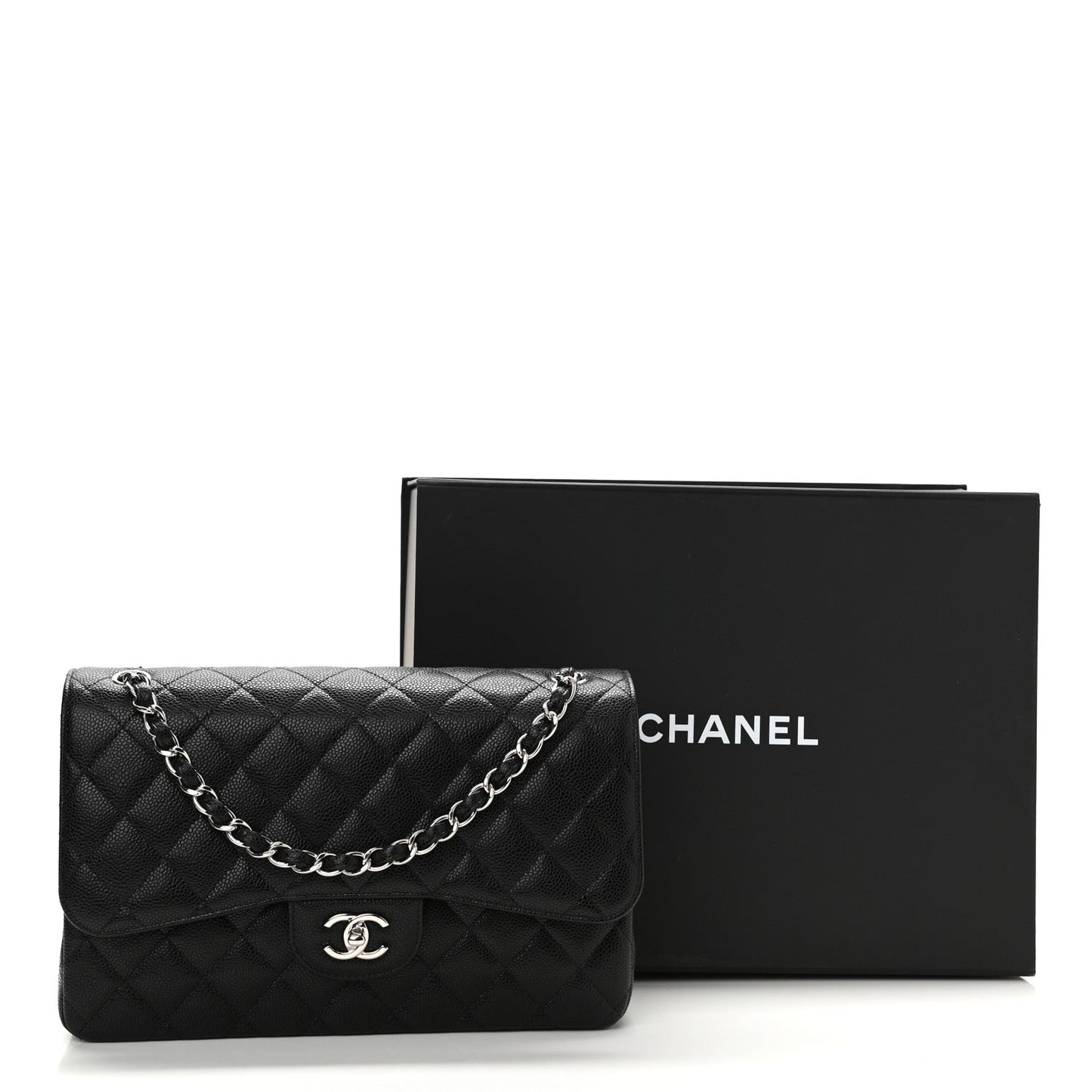 CHANEL CAVIAR QUILTED JUMBO DOUBLE FLAP-HS