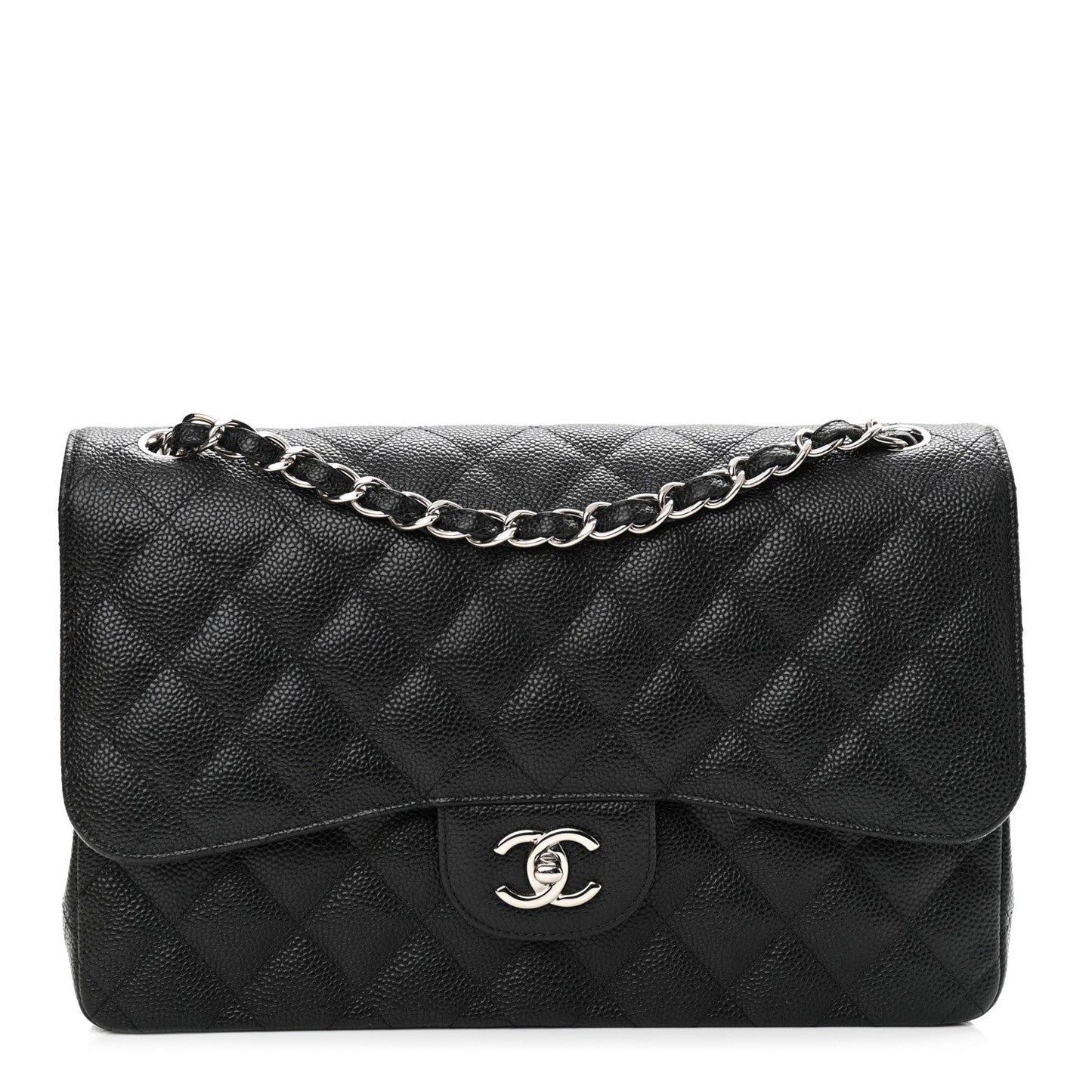 CHANEL CAVIAR QUILTED JUMBO DOUBLE FLAP-HS