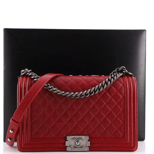 CHANEL CAVIAR QUILTED NEW MEDIUM BOY FLAP BAG