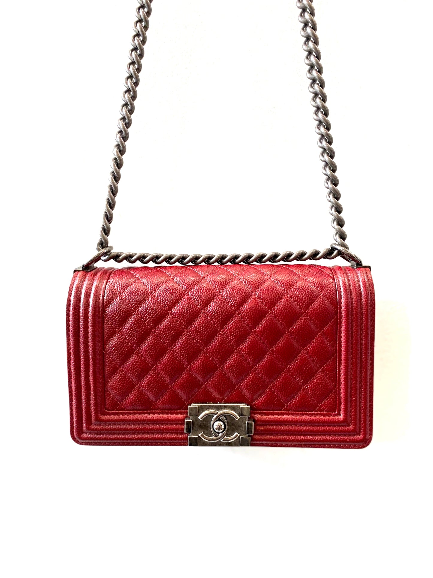 CHANEL CAVIAR QUILTED NEW MEDIUM BOY FLAP BAG