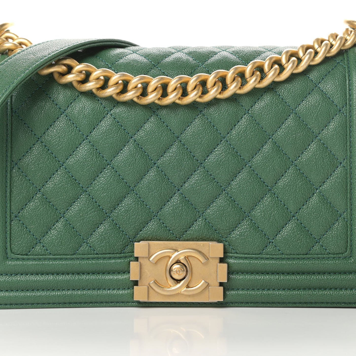 CHANEL CAVIAR QUILTED MEDIUM BOY FLAP SHOULDER BAG