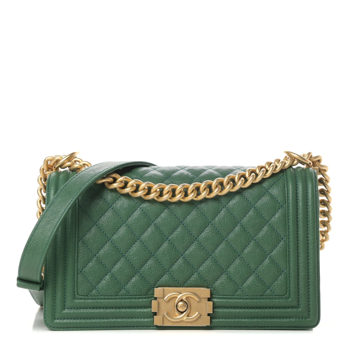 CHANEL CAVIAR QUILTED MEDIUM BOY FLAP SHOULDER BAG