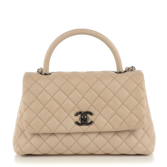 CHANEL CAVIAR QUILTED MEDIUM COCO HANDLE FLAP BAG