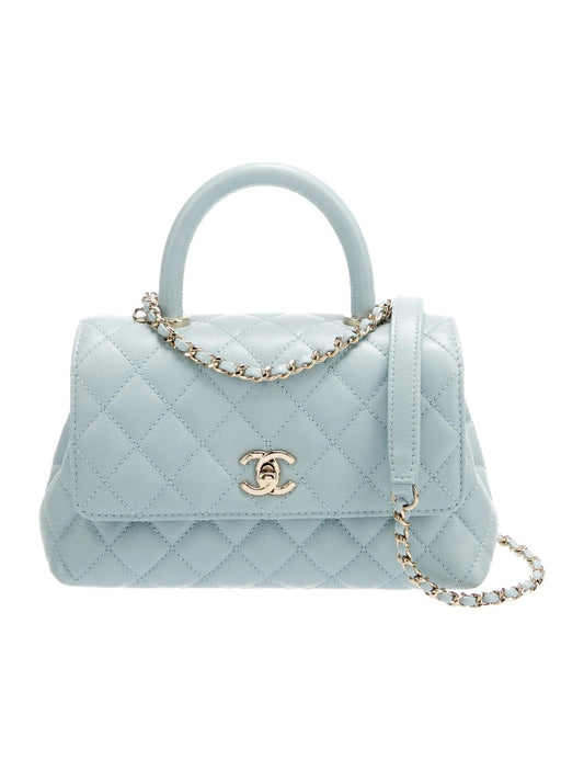 CHANEL CAVIAR QUILTED COCO HANDLE MINI FLAP BAG