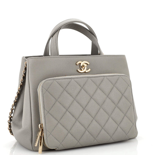 CHANEL CAVIAR QUILTED SMALL BUSINESS AFFINITY SHOPPING TOTE