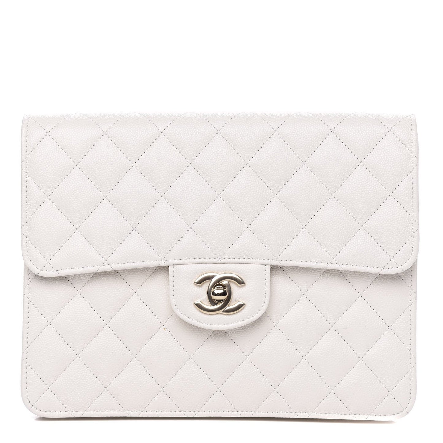 CHANEL CAVIAR QUILTED SQUARE FLAP CLUTCH BAG