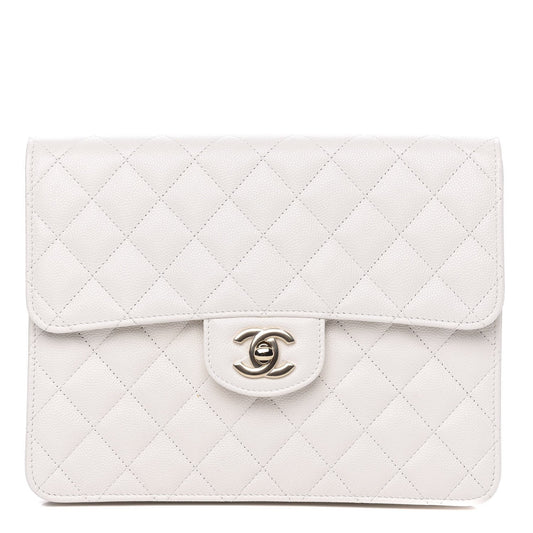 CHANEL CAVIAR QUILTED SQUARE FLAP CLUTCH BAG