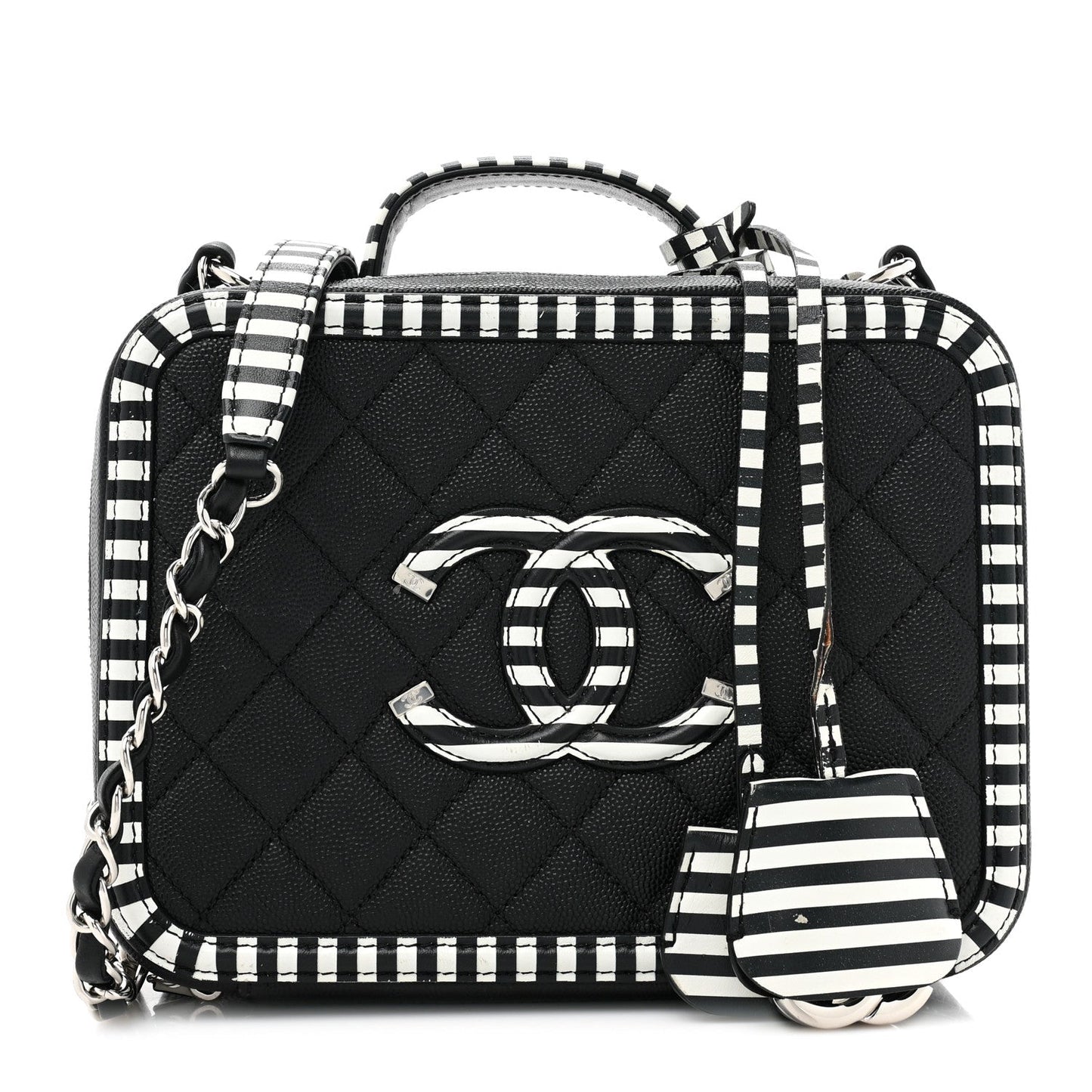CHANEL CAVIAR QUILTED MEDIUM CC FILIGREE VANITY CASE