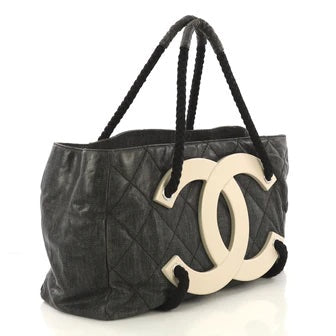 CHANEL COATET CANVAS LARGE CC TOTE BAG