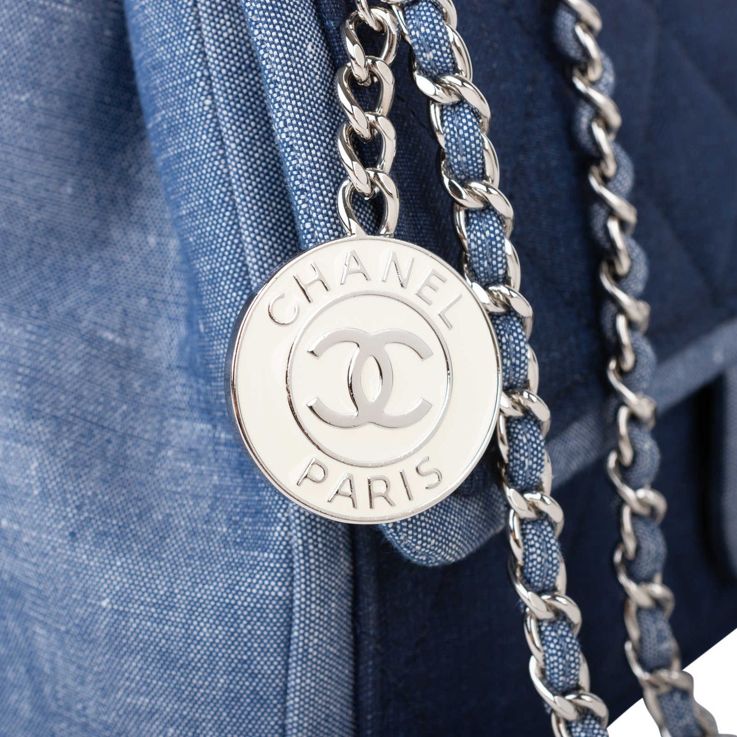 CHANEL DENIM MEDALLION MEDIUM FLAP BAG