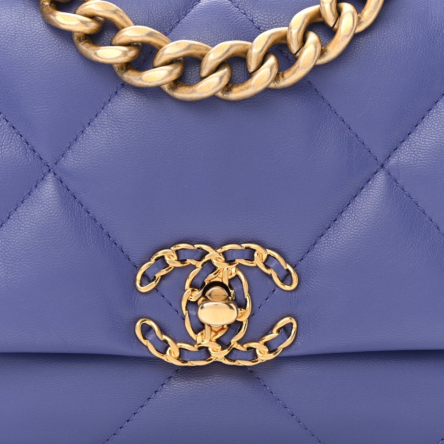 CHANEL GOATSKIN QUILTED LARGE CHANEL 19 FLAP BAG