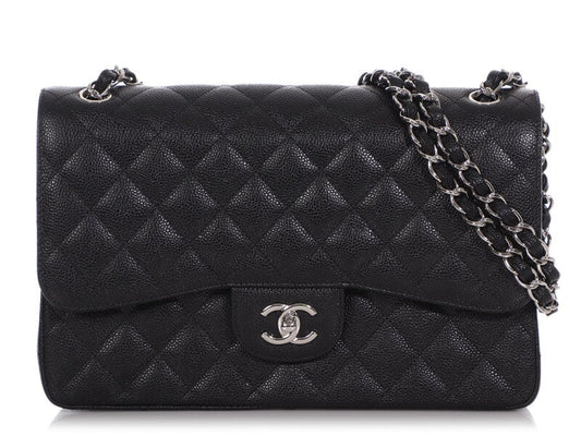 CHANEL CAVIAR QUILTED JUMBO DOUBLE FLAP CLASSIC SHOULDER BAG