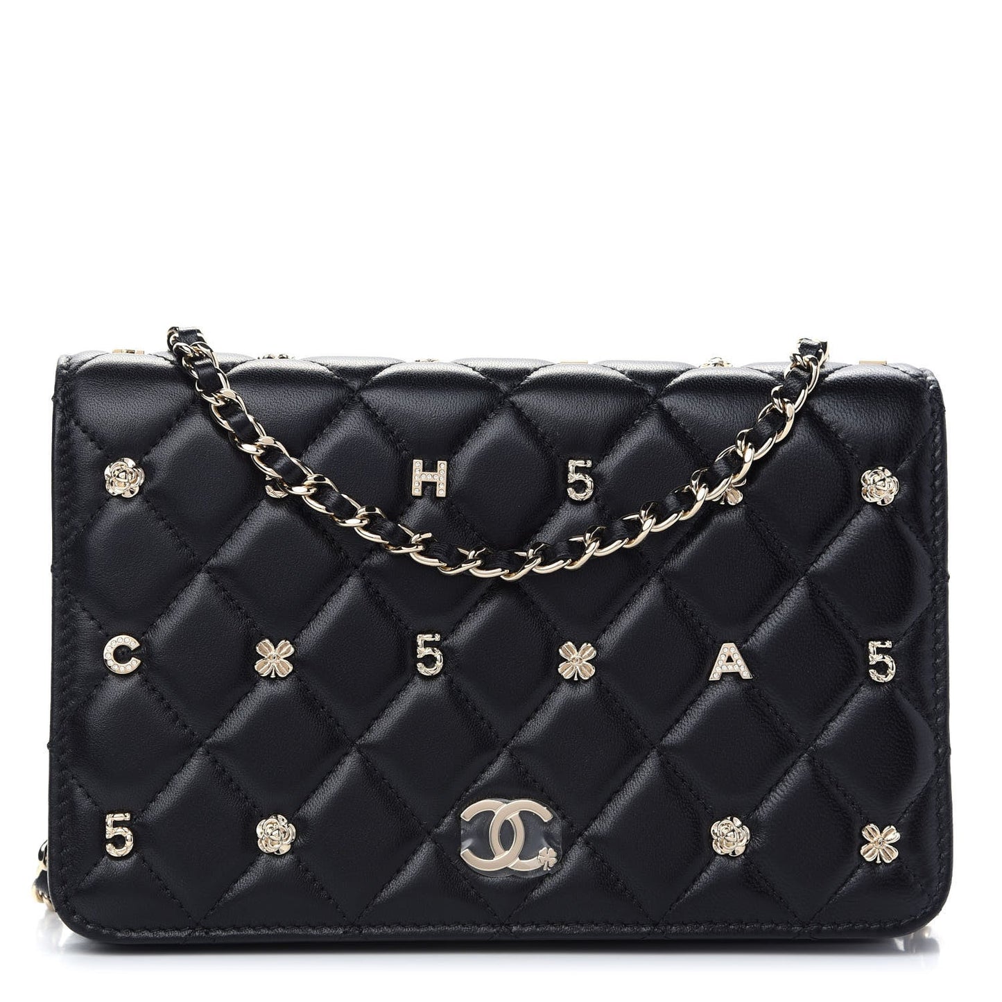 CHANEL CC TIMELESS QUILTED LAMBSKIN LUCKY CHARMS WALLET ON A CHAIN