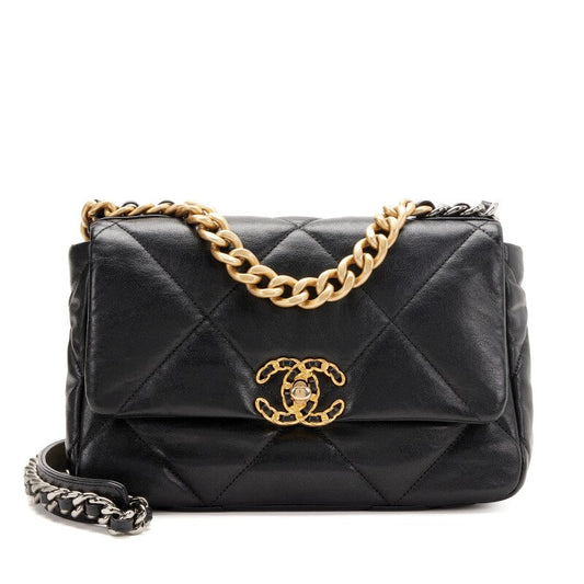 CHANEL QUILTED LAMBSKIN MEDIUM CHANEL 19 FLAP BAG