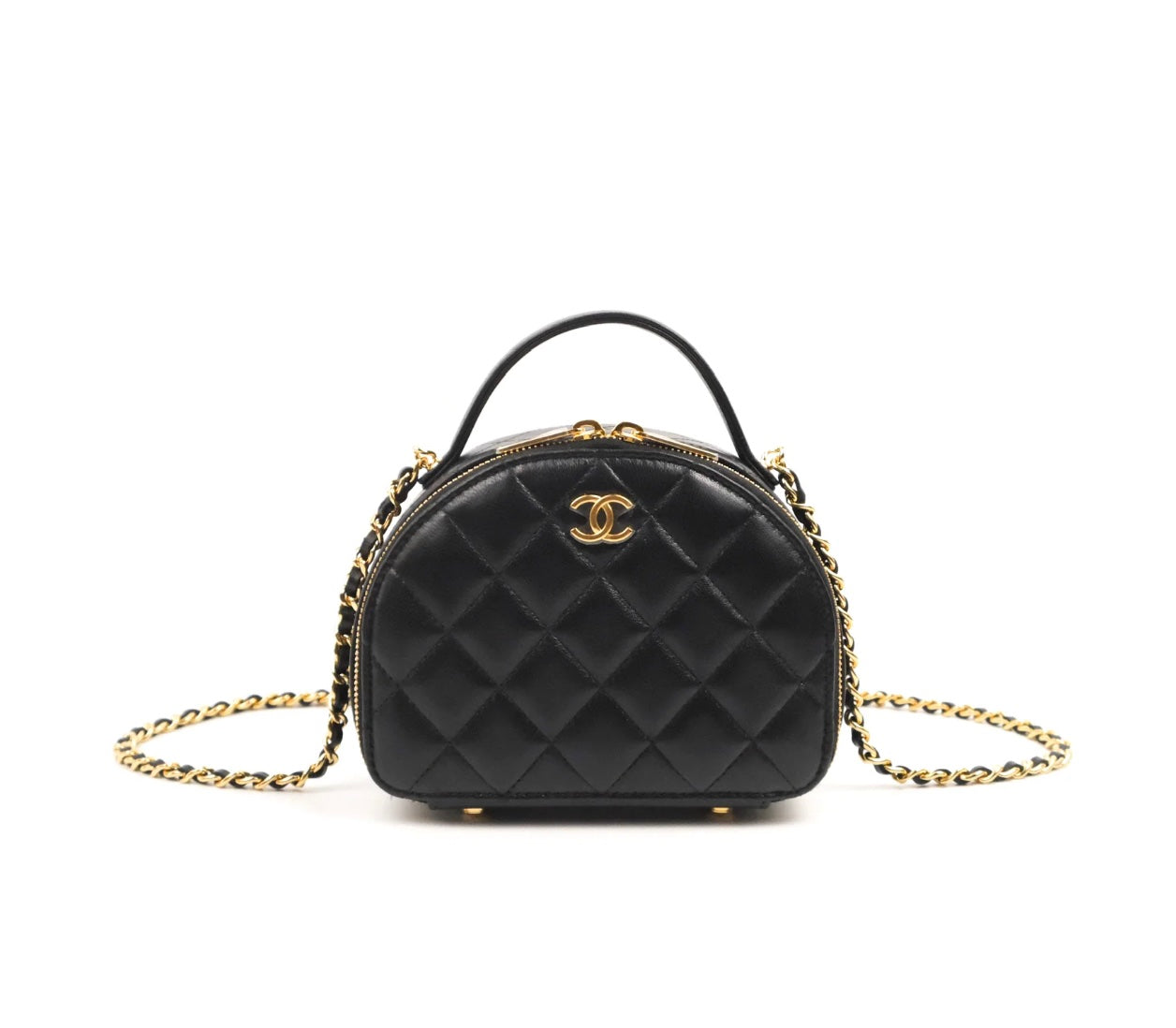 CHANEL QUILTED LAMBSKIN SMALL CHIC RIVIERA TOP HANDLE BAG