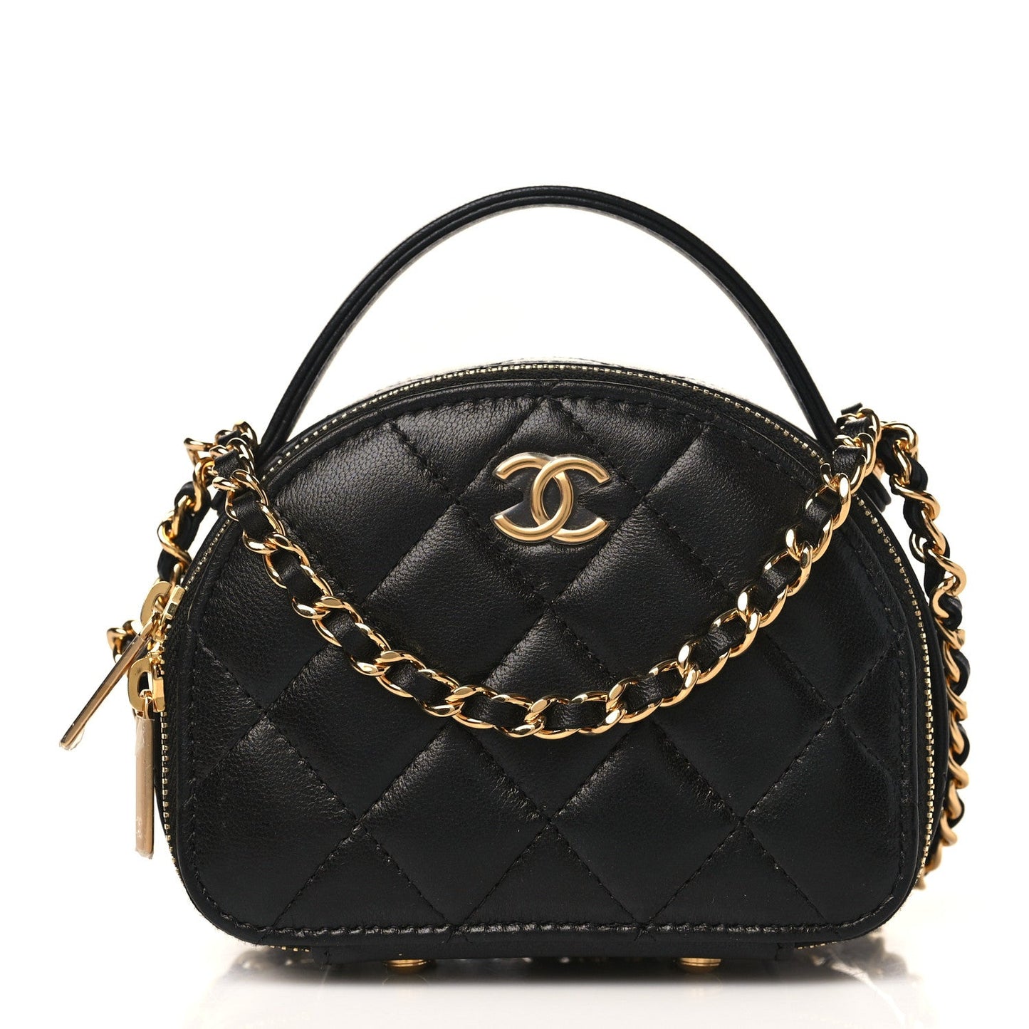 CHANEL QUILTED LAMBSKIN SMALL CHIC RIVIERA TOP HANDLE BAG
