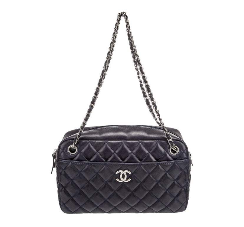 CHANEL CC QUILTED LAMBSKIN LARGE CAMERA BAG