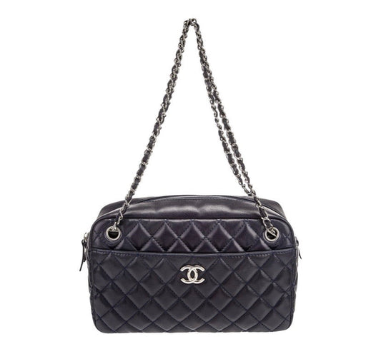 CHANEL CC QUILTED LAMBSKIN LARGE CAMERA BAG