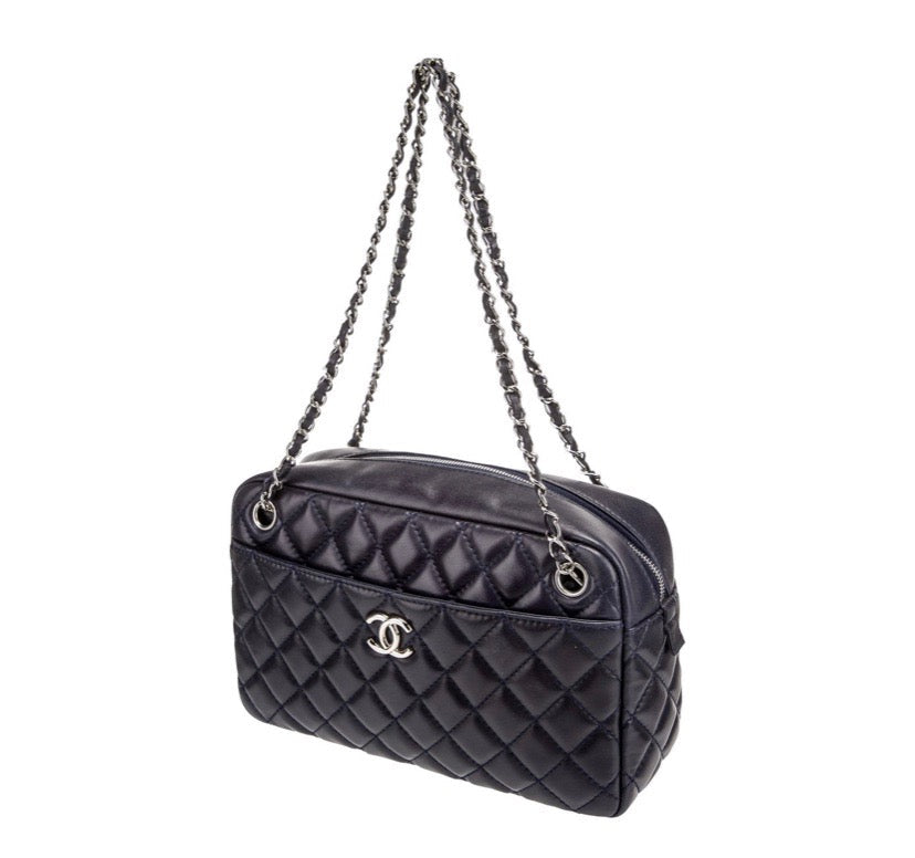 CHANEL CC QUILTED LAMBSKIN LARGE CAMERA BAG