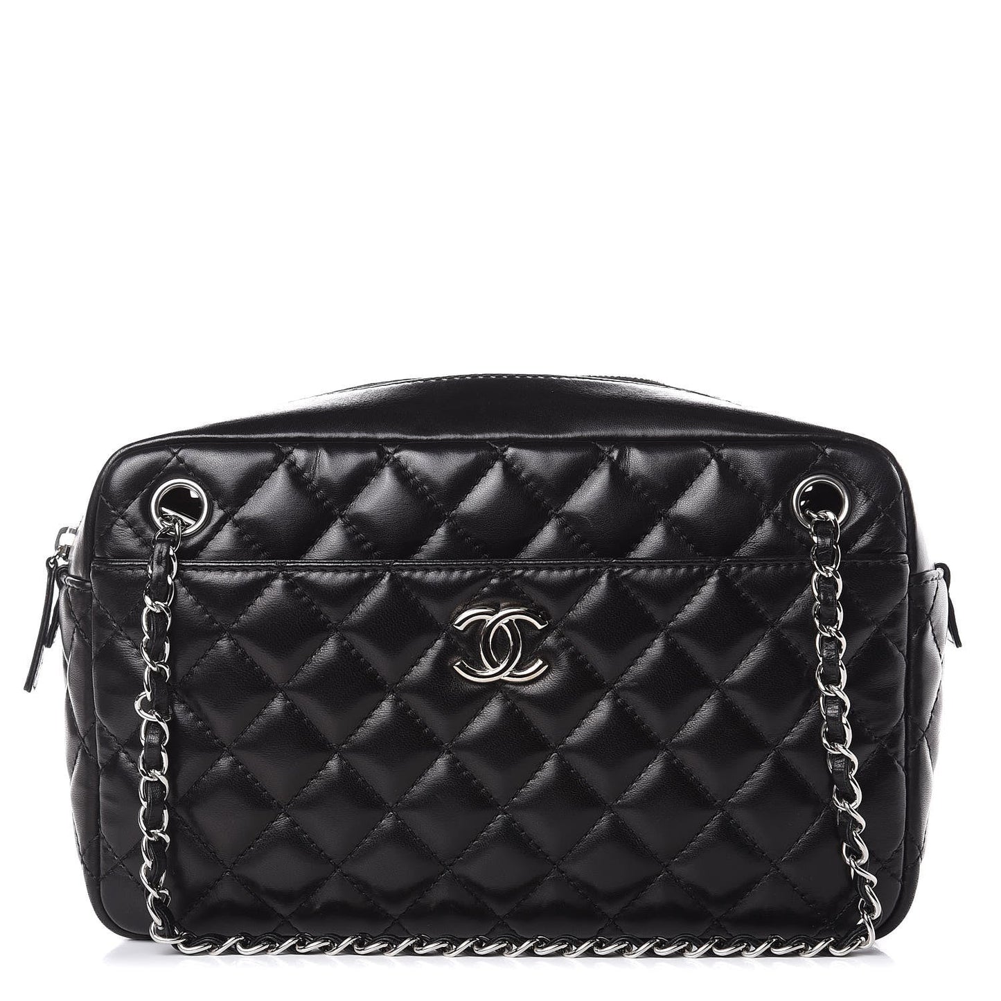 CHANEL CC QUILTED LAMBSKIN LARGE CAMERA BAG