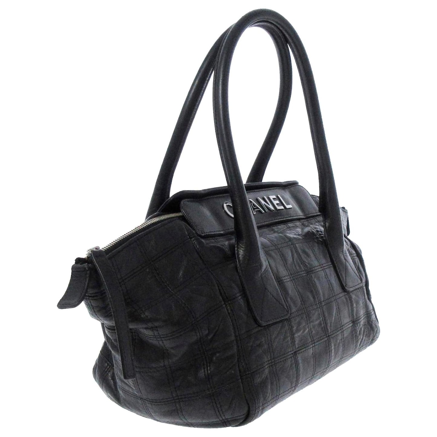 CHANEL LAX QUILTED LEATHER CHOCOLATE BAR HANDBAG