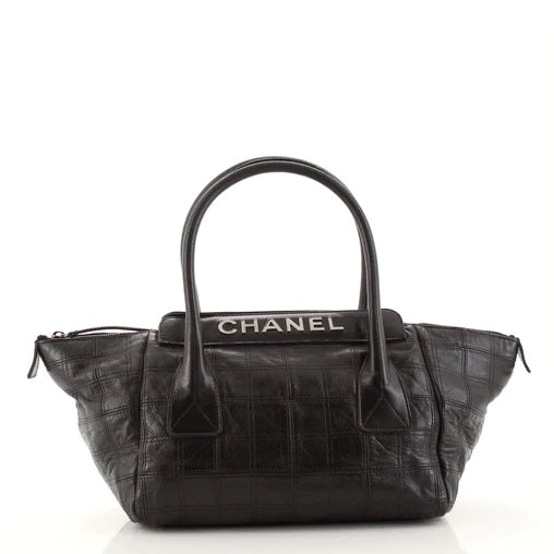 CHANEL LAX QUILTED LEATHER CHOCOLATE BAR HANDBAG