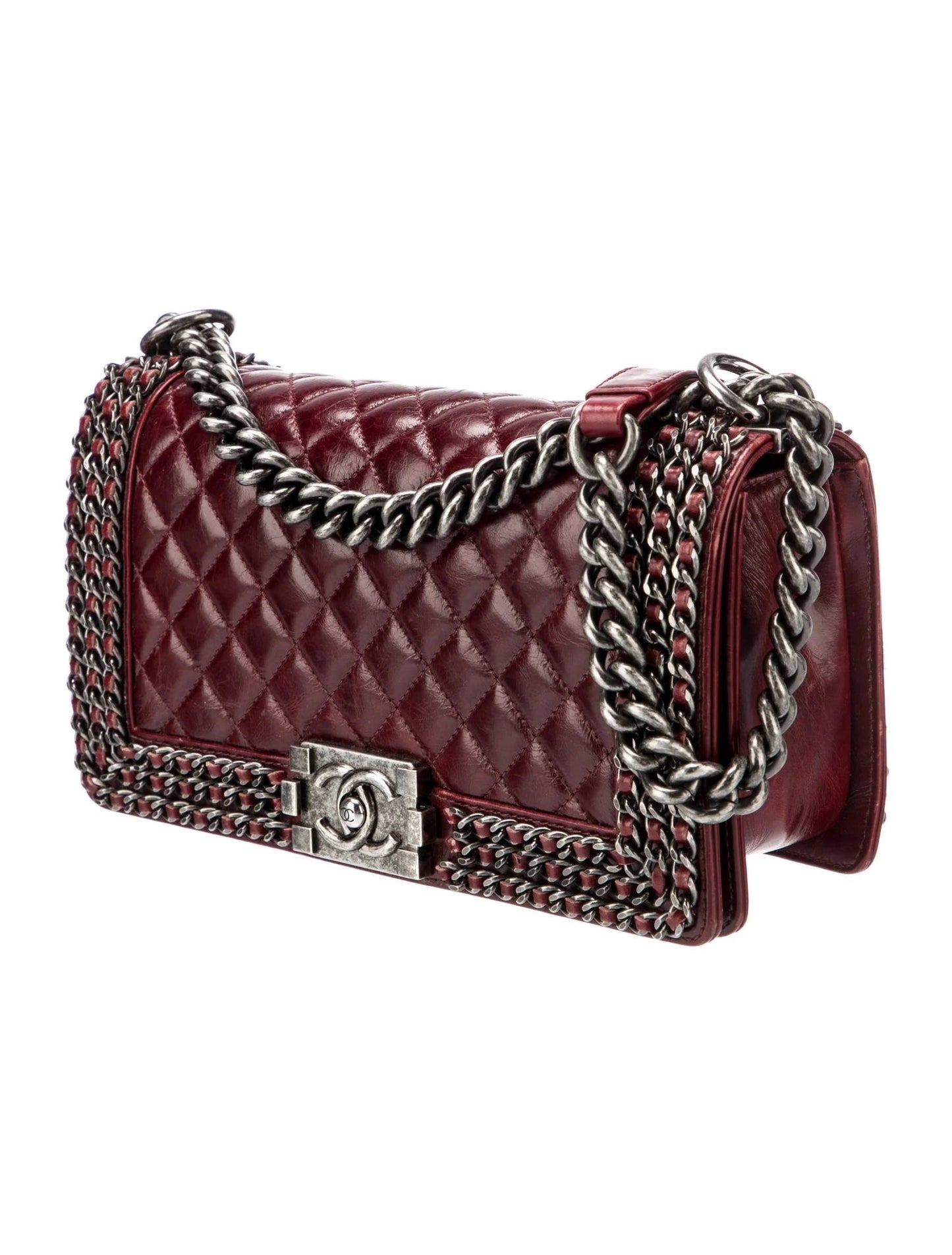 CHANEL QUILTED CALFSKIN LEATHER CHAIN AROUND MAXI BOY BAG