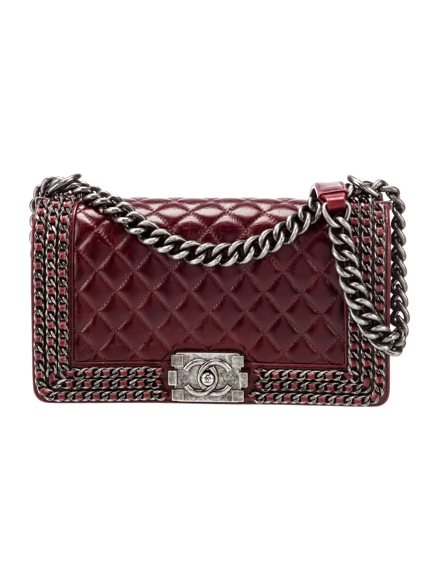CHANEL QUILTED CALFSKIN LEATHER CHAIN AROUND MAXI BOY BAG