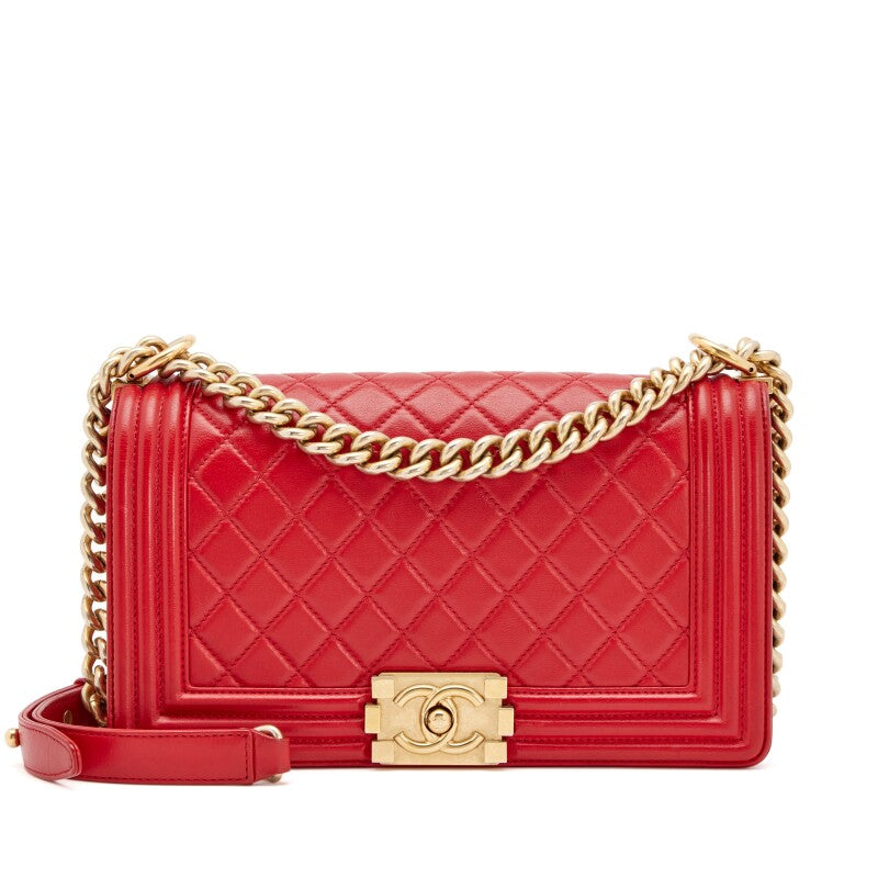 CHANEL QUILTED LAMBSKIN MEDIUM BOY FLAP BAG
