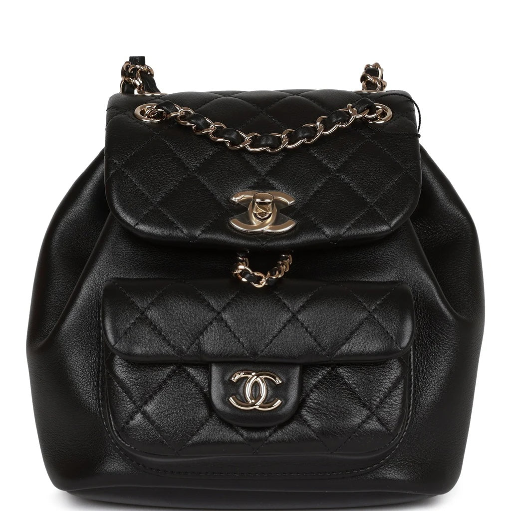 CHANEL CC QUILTED LAMBSKIN MINI DUMA BACKPACK