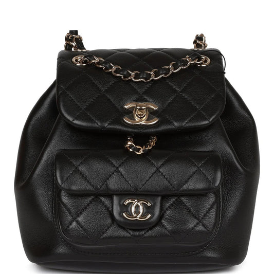 CHANEL CC QUILTED LAMBSKIN MINI DUMA BACKPACK