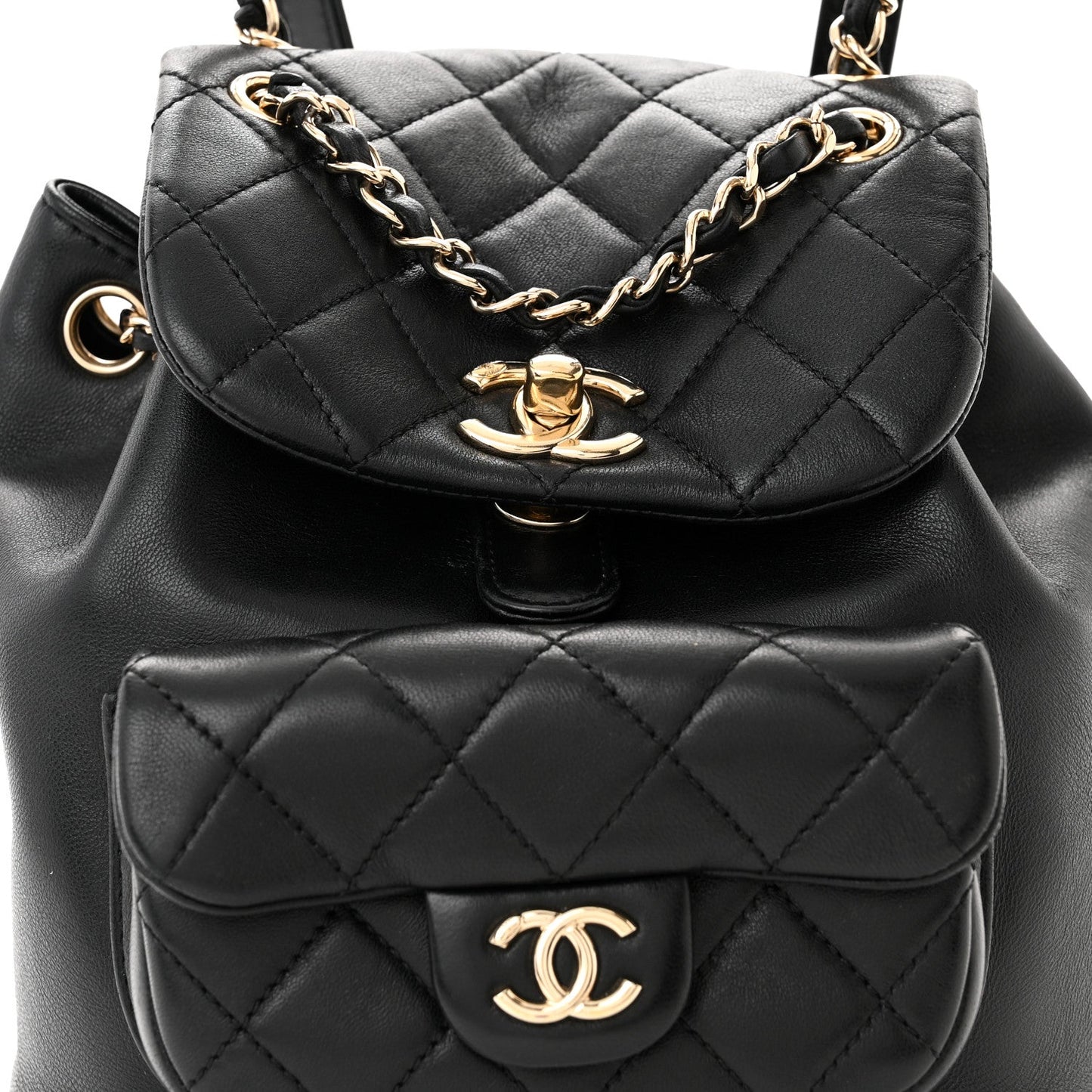 CHANEL CC QUILTED LAMBSKIN MINI DUMA BACKPACK