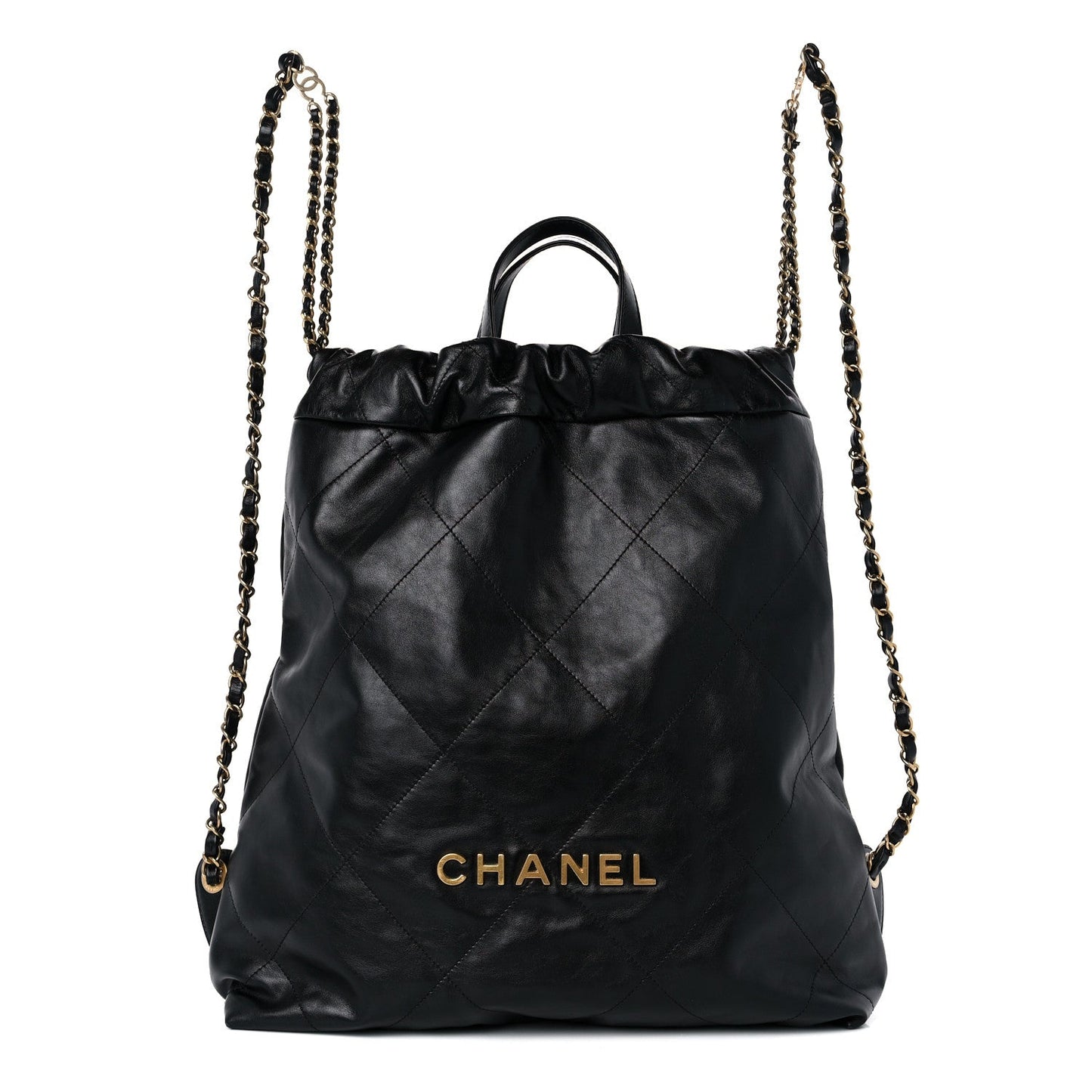 CHANEL SHINY QUILTED CALFSKIN LEATHER CHANEL 22 BACKPACK