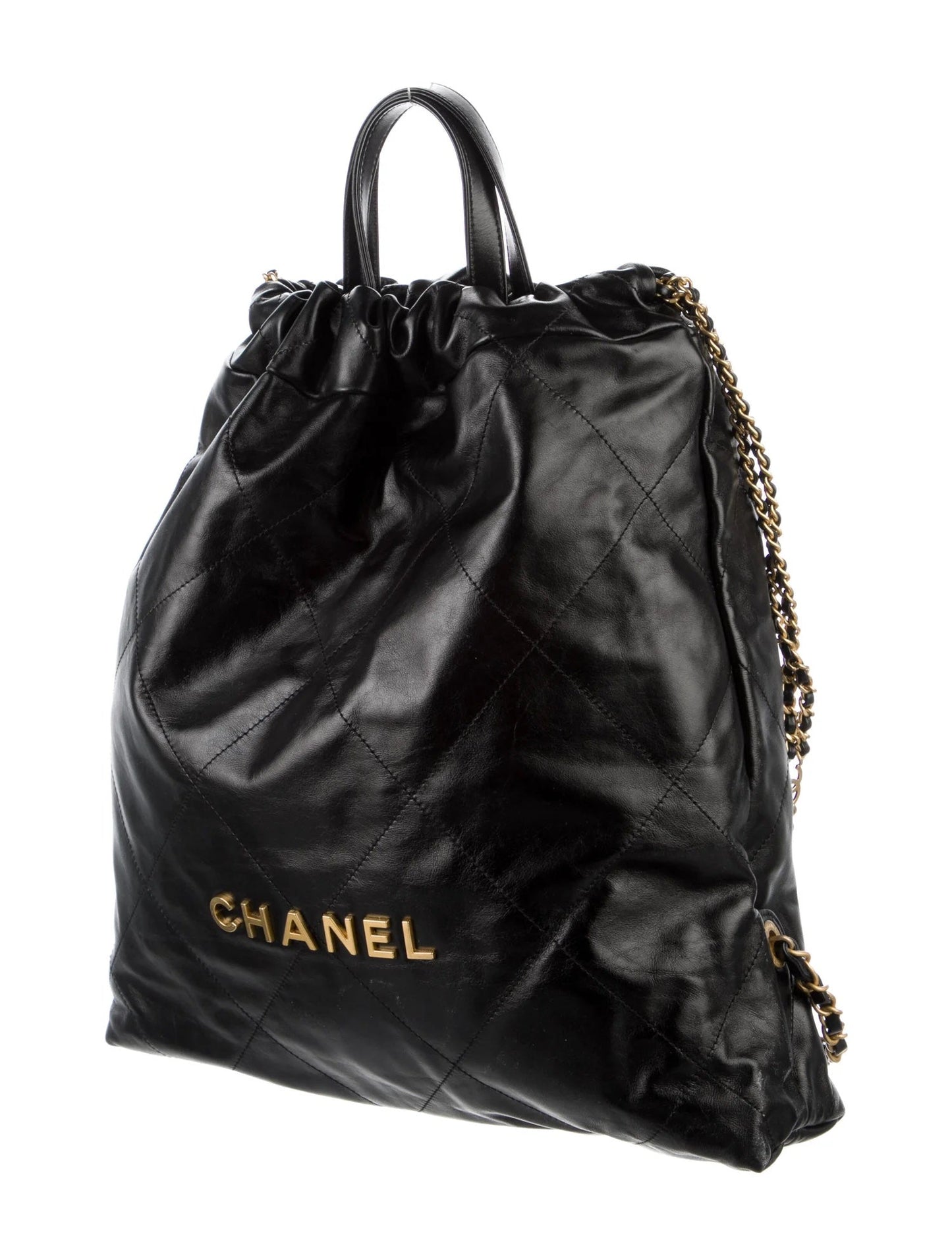 CHANEL SHINY QUILTED CALFSKIN LEATHER CHANEL 22 BACKPACK