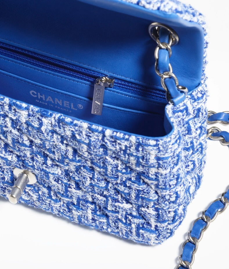 CHANEL TWEED QUILTED MINI FLAP BAG