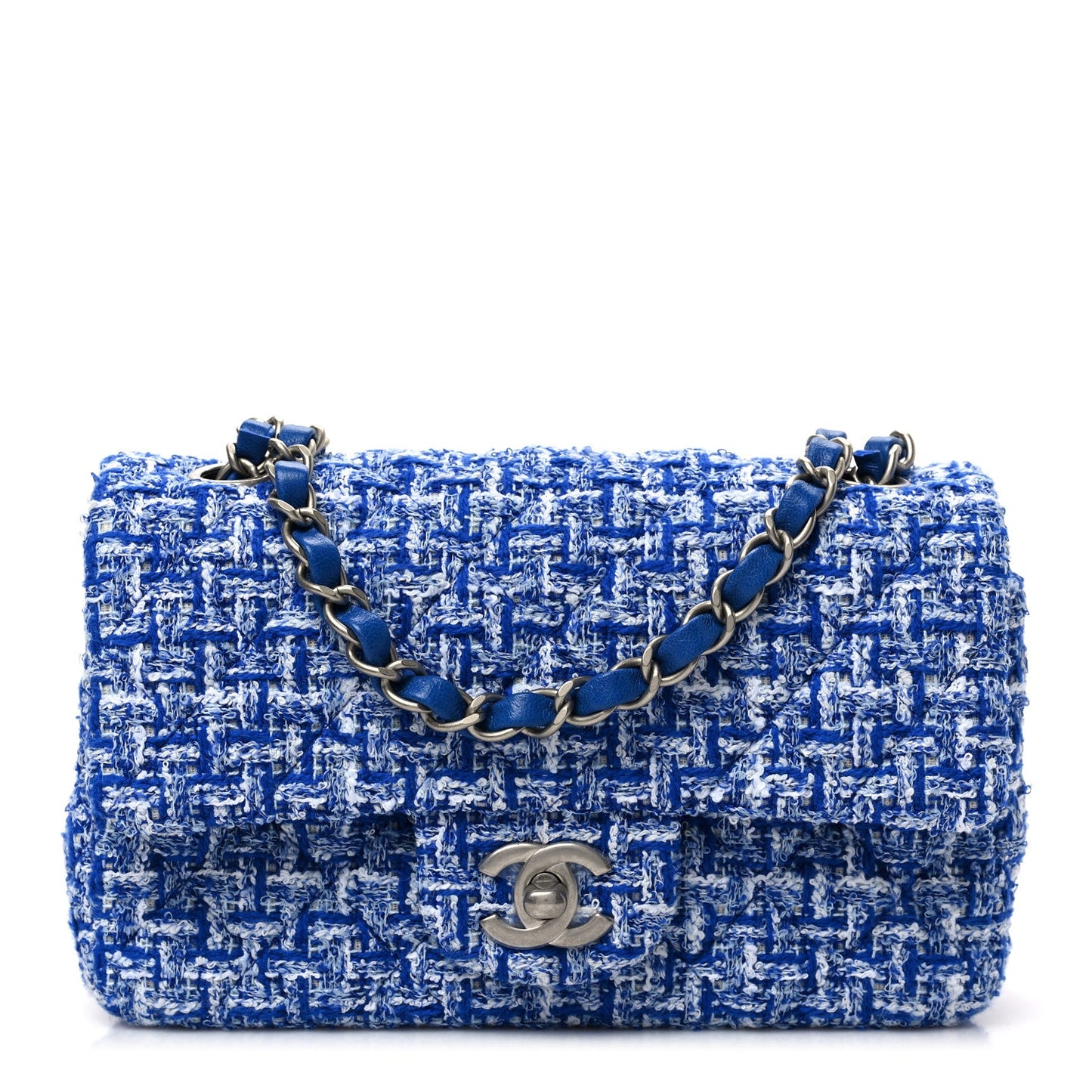 CHANEL TWEED QUILTED MINI FLAP BAG