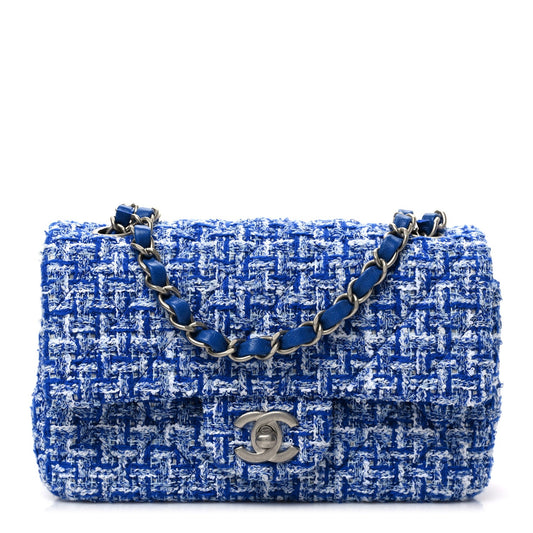 CHANEL TWEED QUILTED MINI FLAP BAG