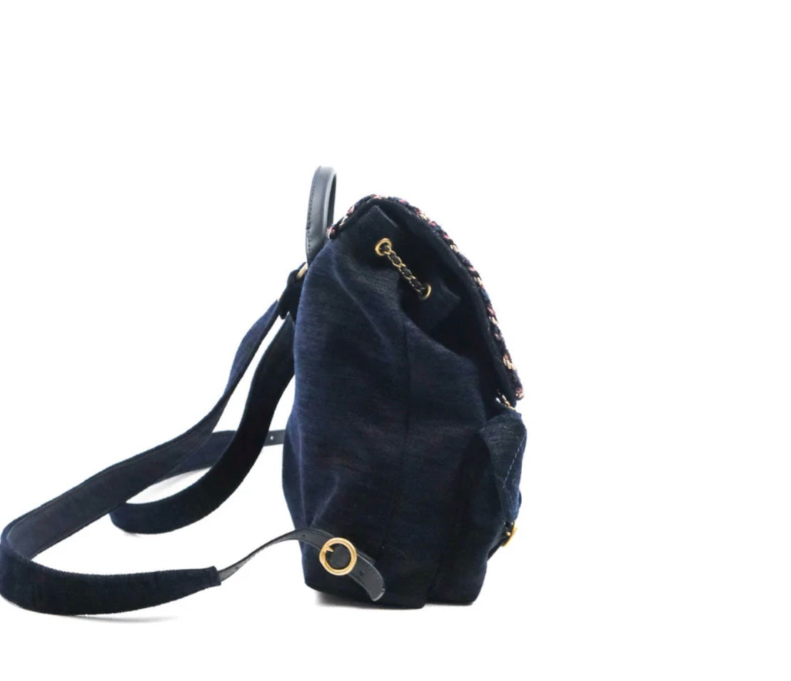 CHANEL RUE CAMBON WOOL VELVET PARISIAN STROLL BACKPACK