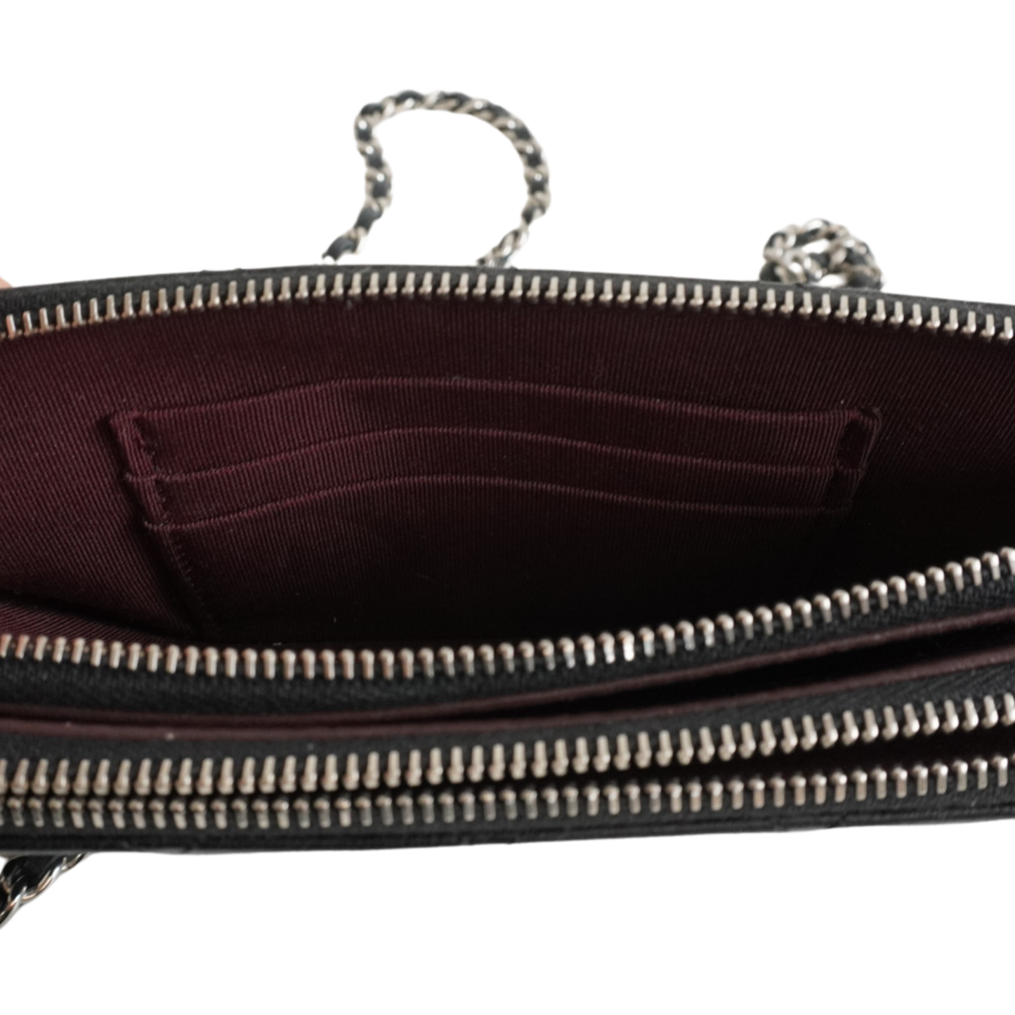 Chanel Double Zip Clutch Bag