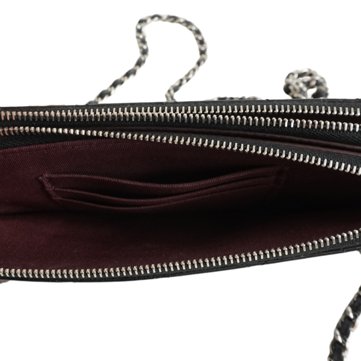 Chanel Double Zip Clutch Bag