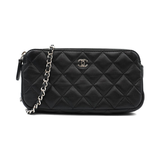 Chanel Double Zip Clutch Bag