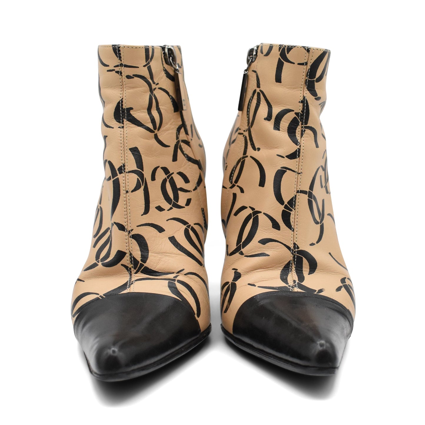 Chanel 'F/W 2000 Interlocking CC' Ankle Booties - Women's 37.5 EU