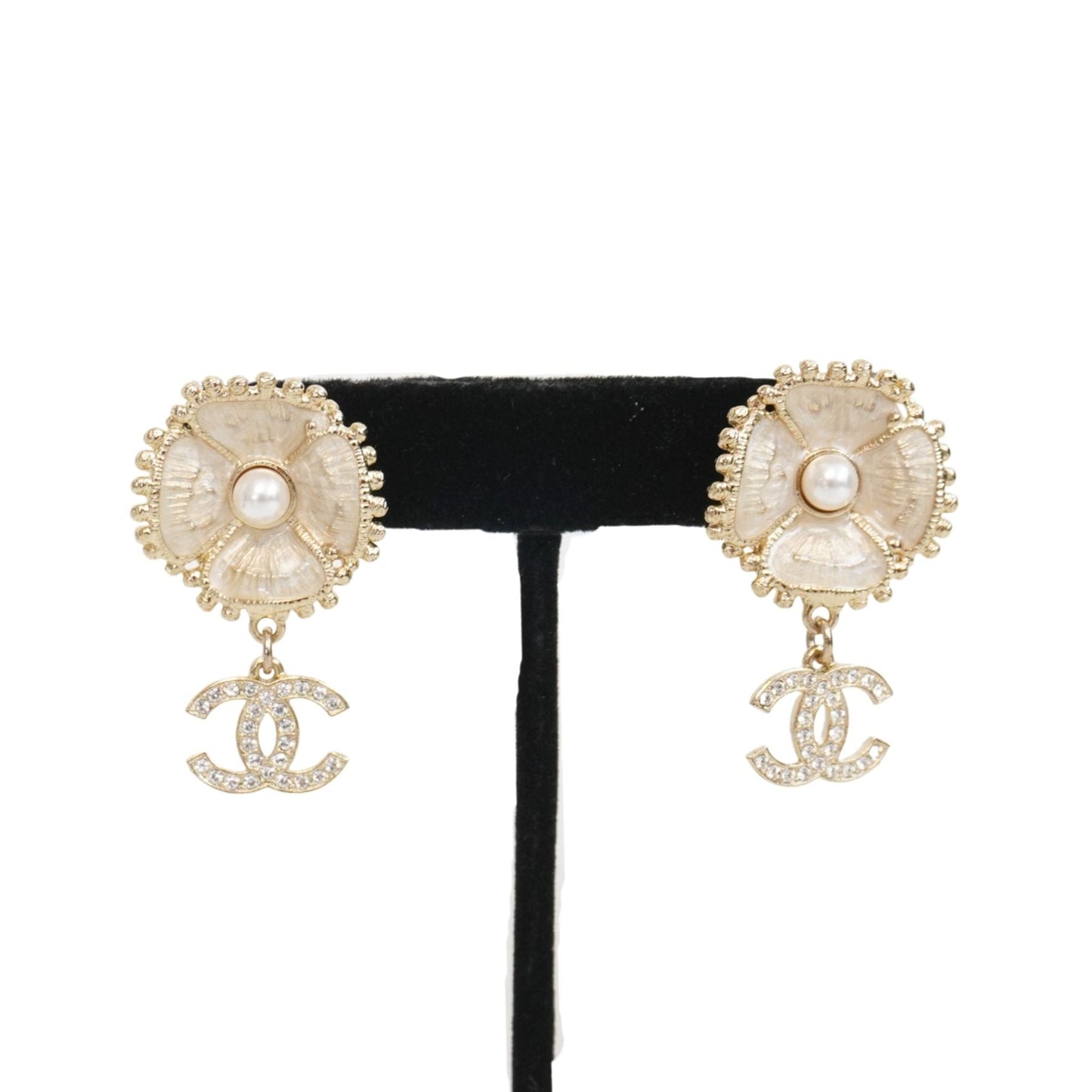 Chanel 'Camellia CC' Drop Earrings